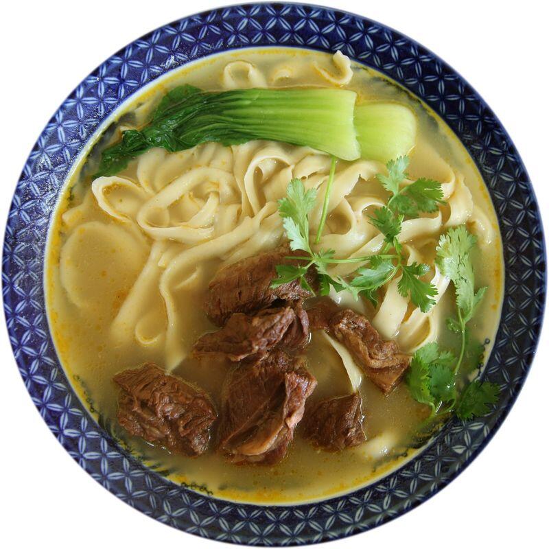 Traditional beef sirloin noodle soup
